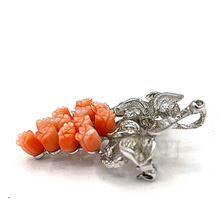 Load image into Gallery viewer, Salmon rose bundle brooch in sterling silver