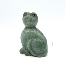 Load image into Gallery viewer, Cat figurine hand-carved with Burmese Jade
