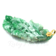 Загрузить изображение в средство просмотра галереи, Flower Jadeite pendant in 14k