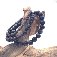 将图片加载到图库查看器,Silver Sheen Obsidian Bead Bracelet