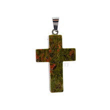 将图片加载到图库查看器,Unakite Cross Pendant