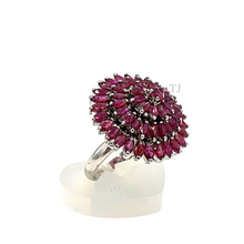 Load image into Gallery viewer, Flower style Ruby set in sterling silver