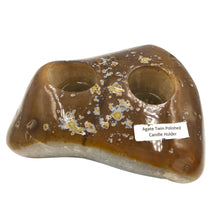 Cargar imagen en el visor de la galería, Agate Twin Polished Candle Holder