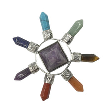 Load image into Gallery viewer, Amethyst Pyramid Chakras Energy Generator