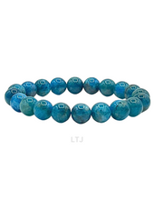 Cargar imagen en el visor de la galería, Blue Apatite Bracelet (10mm bead size)