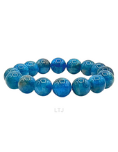 Cargar imagen en el visor de la galería, Blue Apatite Bracelet (12mm bead size)