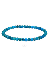 Cargar imagen en el visor de la galería, Blue Apatite Bracelet (4mm bead size)