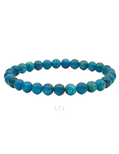 Cargar imagen en el visor de la galería, Blue Apatite Bracelet (6mm bead size)
