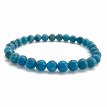 Cargar imagen en el visor de la galería, Blue Apatite Bracelet (6mm bead size)