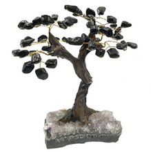 Load image into Gallery viewer, Black Onyx Gemstone Tree big in Amethyst Base