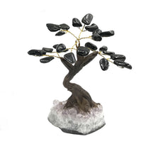 Load image into Gallery viewer, Black Onyx Gemstone Tree small in Amethyst Base