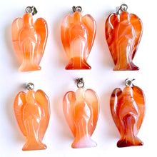 Load image into Gallery viewer, 6 Carnelian Angel Figure Pendants