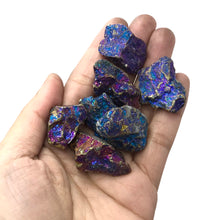 Load image into Gallery viewer, Charco-pyrite rough stones on a hand
