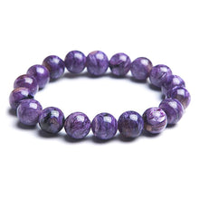 Cargar imagen en el visor de la galería, Charoite bead bracelet with elastic string
