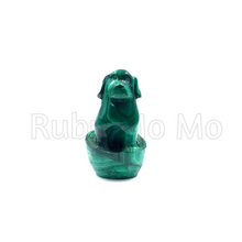 Load image into Gallery viewer, Hand-Carved Malachite Dog Figurines