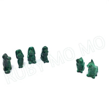 Загрузить изображение в средство просмотра галереи, Hand-Carved Malachite Dog & Cat Figurine