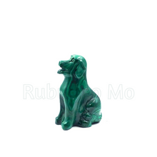 Load image into Gallery viewer, Hand-Carved Malachite Dog Figurines