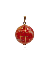 将图片加载到图库查看器,Multi-gemstones Globe Inlay Pendant