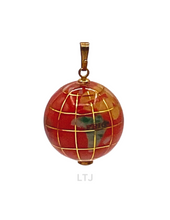 将图片加载到图库查看器,Multi-gemstones Globe Inlay Pendant