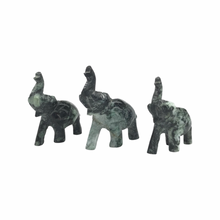 Load image into Gallery viewer, Hand-Carved Burmese Jade Elephant Figurines