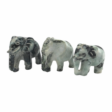 Load image into Gallery viewer, Hand-Carved Burmese Jade Elephant Figurines