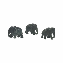 Load image into Gallery viewer, Hand-Carved Burmese Jade Elephant Figurines