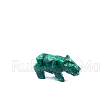 Load image into Gallery viewer, Hand-Carved Malachite Hippopotamus Figurine