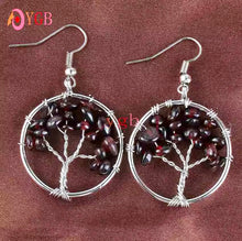 Load image into Gallery viewer, Garnet Tree of Life Earring