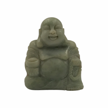 Cargar imagen en el visor de la galería, Hand-Carved Burmese Green Jade Happy Buddha Statue