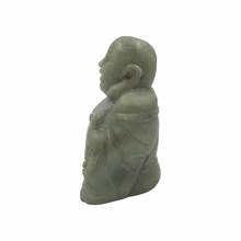 Cargar imagen en el visor de la galería, Hand-Carved Burmese Green Jade Happy Buddha Statue