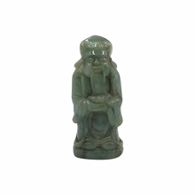 Cargar imagen en el visor de la galería, Hand-Carved Burmese Green Jade Four Sages of Prosperity Statues