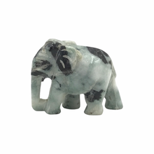 Load image into Gallery viewer, Hand-Carved Burmese Jade Elephant Figurines
