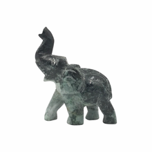 Load image into Gallery viewer, Hand-Carved Burmese Jade Elephant Figurines