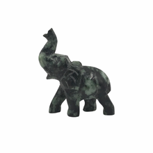 Load image into Gallery viewer, Hand-Carved Burmese Jade Elephant Figurines