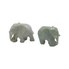 Load image into Gallery viewer, Hand-Carved Burmese Jade Elephant Figurines