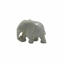 Load image into Gallery viewer, Hand-Carved Burmese Jade Elephant Figurines