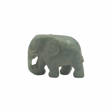 Load image into Gallery viewer, Hand-Carved Burmese Jade Elephant Figurines