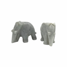 Load image into Gallery viewer, Hand-Carved Burmese Jade Elephant Figurines