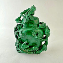 将图片加载到图库查看器,Nature's Serenity: A Malachite Vessel of an Old Man