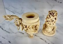 将图片加载到图库查看器,The Majestic Two-Piece Incense Burner: A Divine Display of Mythical Creatures and Deities