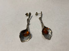 Cargar imagen en el visor de la galería, Earring Amber with 925 Silver