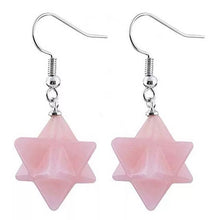 Load image into Gallery viewer, Rose Quartz Merkaba Earrings