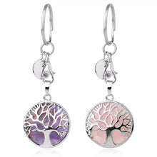 Load image into Gallery viewer, Gemstones Tree of Life Circle Keychain
