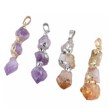 Cargar imagen en el visor de la galería, Citrine Raw Long Pendant (Gold)