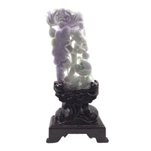 Cargar imagen en el visor de la galería, Hand-Carved Burmese Jade Flower Sculpture With Stand