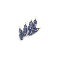 Load image into Gallery viewer, Lapis Lazuli Point Pendant gold wire-wrapped