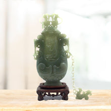 Load image into Gallery viewer, Antique designed Jade Incense Burner with a chain and a figure