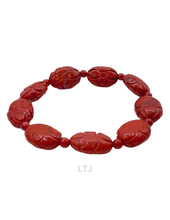 将图片加载到图库查看器,Natural gemstone carved bead bracelet (16mm)