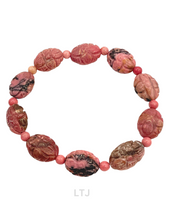将图片加载到图库查看器,Rhodonite Carved bead bracelet
