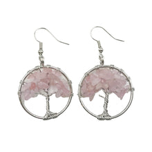 Cargar imagen en el visor de la galería, Rose Quartz Tree of Life Earring